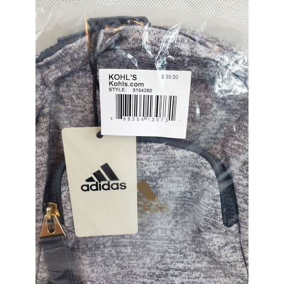 Adidas Kids Backpack Tote Zip Jersey Onix Grey Linear 3 Mini 5154280 NWT - Picture 3 of 10